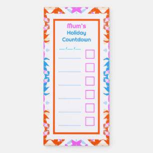 Travel Holiday Countdown Packing Checklist Planner Magnetic Notepad