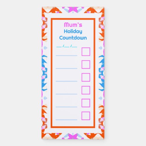 Travel Holiday Countdown Packing Checklist Planner Magnetic Notepad