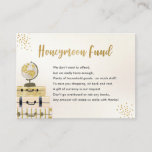 Travel Honeymoon Fund  Enclosure Card<br><div class="desc">Travel honeymoon fund enclosure card features watercolor stack of suitcases and globe.  A tasteful way to request the gift of cash to help fund the honeymoon.   This design coordinates with our Traveling from Miss to Mrs bridal shower invitation.</div>