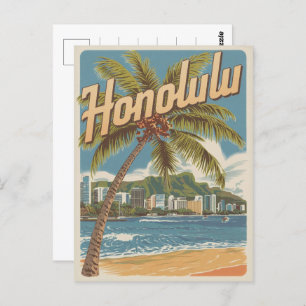 Travel Honululu, Hawaii tropical beach gifts Postcard