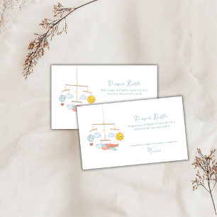 Travel Hot Air Balloon Diaper Raffle Baby Shower  Enclosure Card