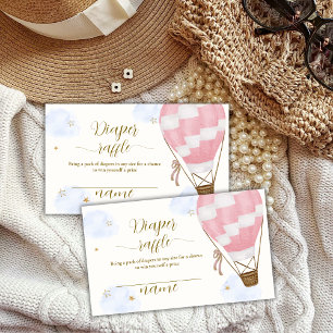Travel Hot Air Balloon Diaper Raffle Baby Shower Enclosure Card