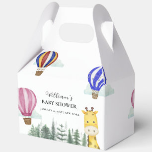 Travel Hot Air Balloon Jungle Giraffe Baby Shower Favor Boxes