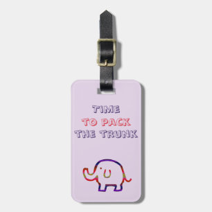 Travel Humor Animal Pun Colorful Elephant Luggage Tag