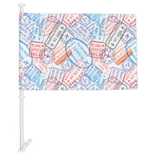 Travel icon car flag