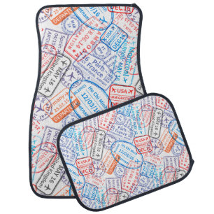 Travel icon car floor mat