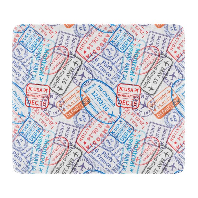 Travel icon cutting board (Front)