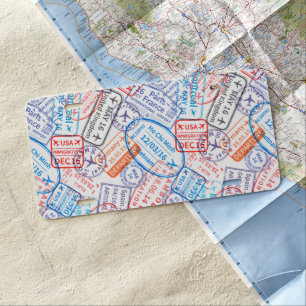 Travel icon license plate