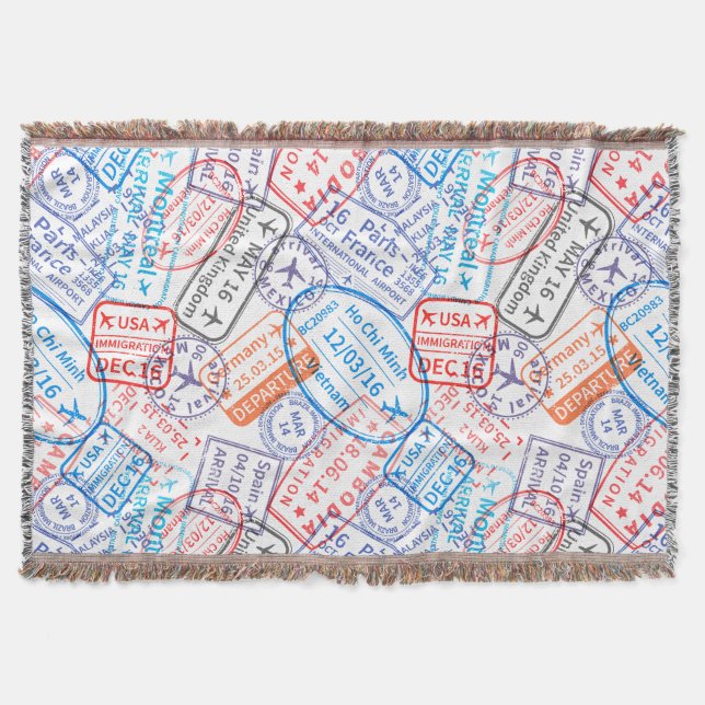 Travel icon throw blanket (Front)