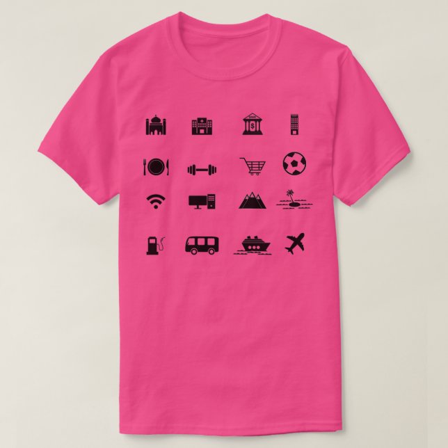 travel icons 16 version T-Shirt (Design Front)