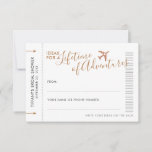 Travel Idea Advice Card Wedding Shower Date Night<br><div class="desc">Copper Bronze or Bronze Sepia Advice Cards for a Destination Wedding or Travel Theme Bridal Shower Printed on mini "boarding pass" plane ticket cards so guests can write in travel advice and vacation trip ideas or date night ideas - or both. The flexible design lets you decide how you'd like...</div>