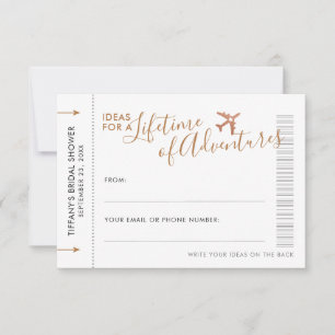 Travel Idea Advice Card Wedding Shower Date Night