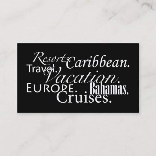 Travel in Blk/Wht Business Cards