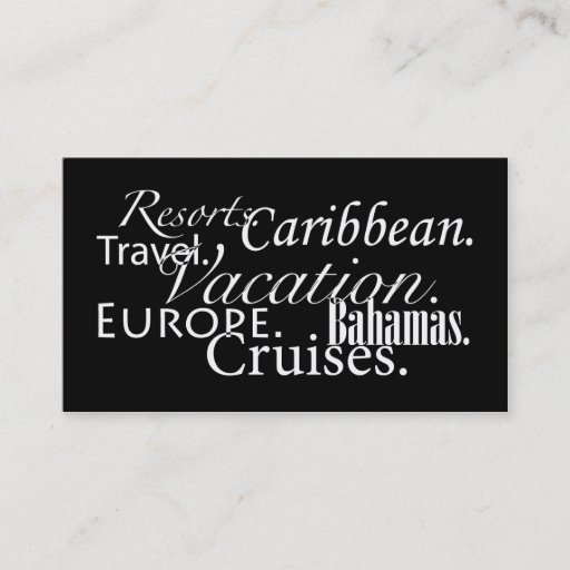 Customizable Travel in Blk/Wht Business Cards