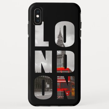 Travel In London City Typography Iphone Xs Max Case by CityHunter at Zazzle