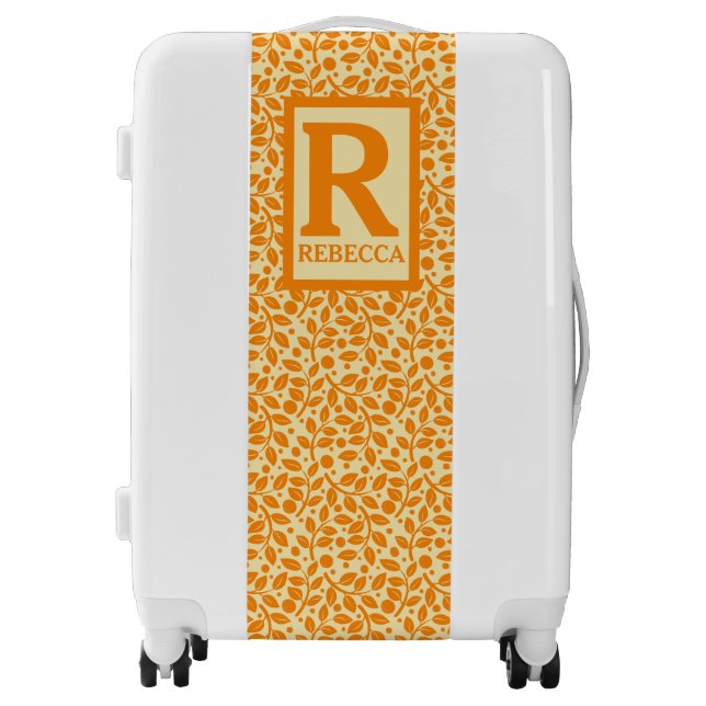 Travel in Style with our Personalized Leaf Pattern Luggage (Front)