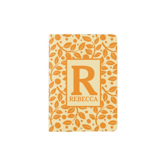 Travel in Style with Our Personalized Leaf Pattern Passport Holder (Front)