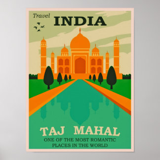 Travel India Vintage  Poster