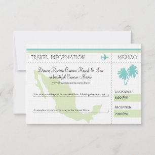 Travel Information Boarding Pass TO MEXICO Invitation