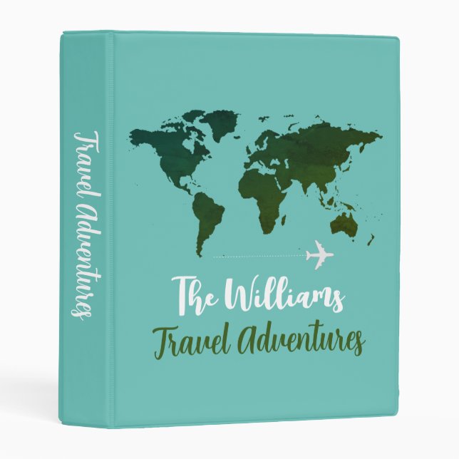 Travel International Light Teal Mini Binder (Front/Spine)