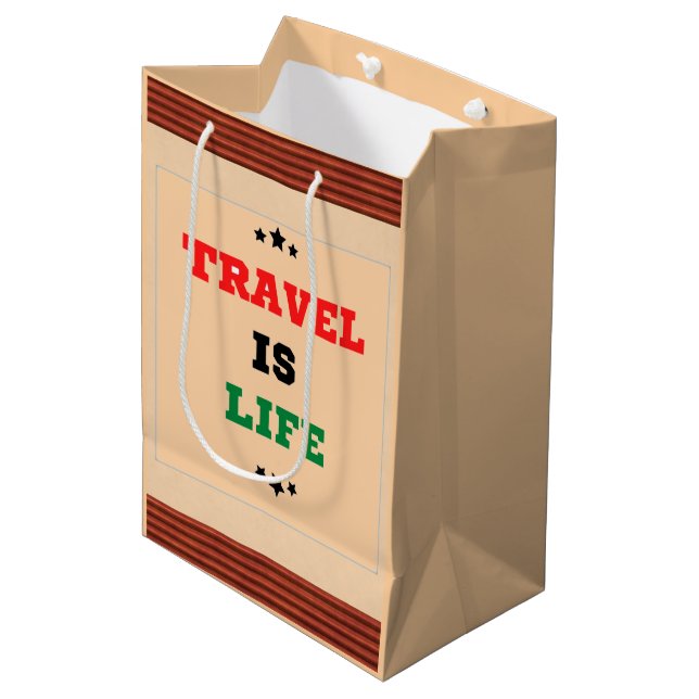 Travel Is Life Gift Bag (Front Angled)