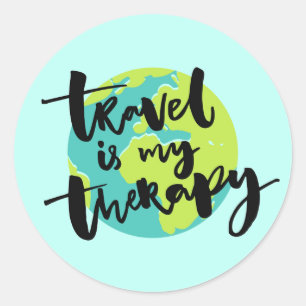 Travel is my Therapy Classic Round Sticker