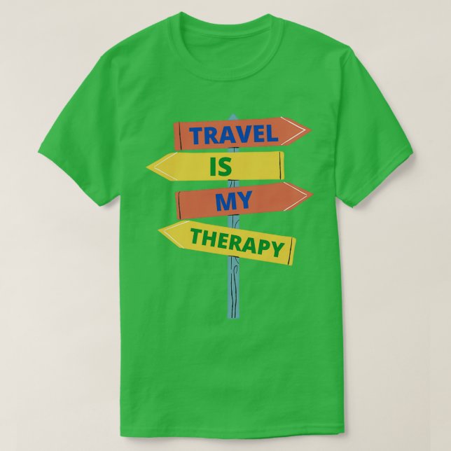 Travel Is My Therapy Essential T-Shirt (Design Front)
