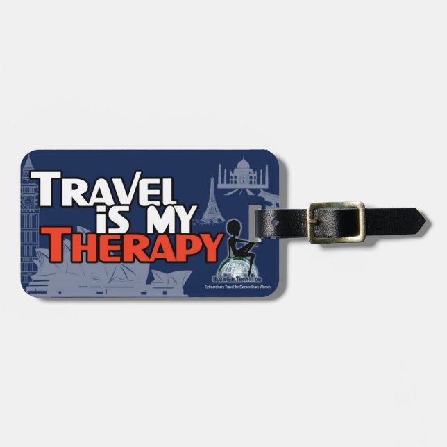 Travel is my Therapy Luggage Tag (Front Horizontal)