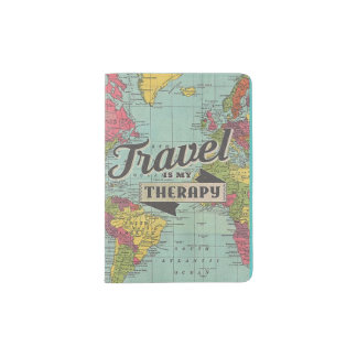 Travel is My Therapy Passport Cover