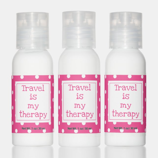 Travel is my therapy pink dot Travel Bottle Set Hand Lotion (Set)