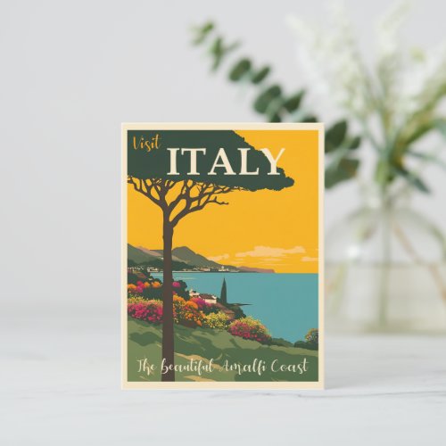 Travel Italy art illustration Postcard
