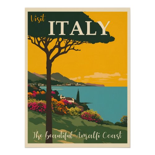 Travel Italy art illustration Poster