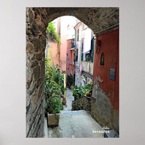 Travel  Italy _ Cinque Terre Vernazza Streets Poster