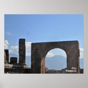 Travel Italy - Pompeii Mount Vesuvius Poster