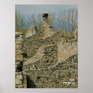 Travel Italy - Pompeii walls Poster