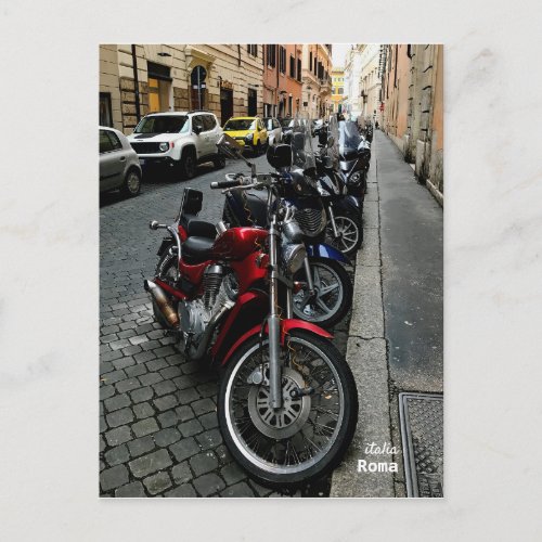 Travel  Italy _ Rome Motorcycles parked Postcard