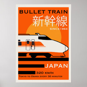 Travel Japan Bullet Train Shinkansen Poster