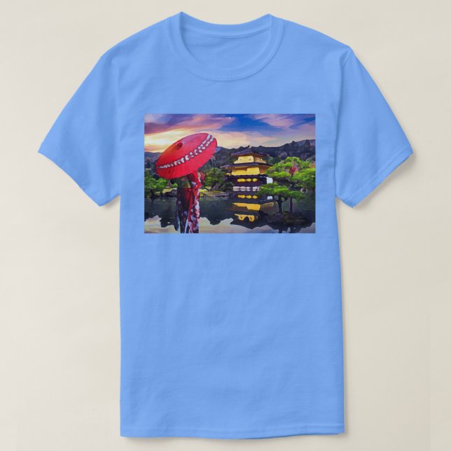 travel japan water umbella lake T-Shirt (Design Front)