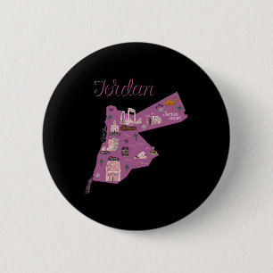 Travel Jordan Map Amman Petra Dead Sea Family Vaca Button