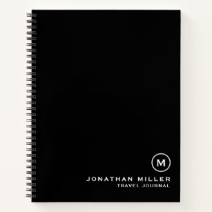  Travel Journal Black White Monogram