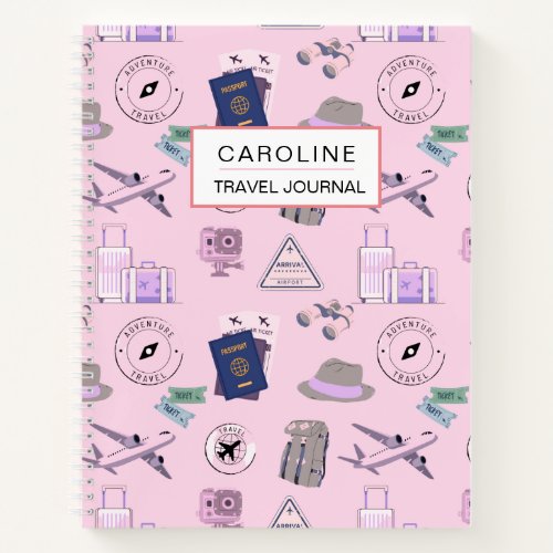 Travel Journal For Her Custom Text