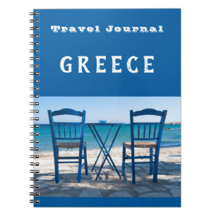 Travel Journal Greece blue customizable 