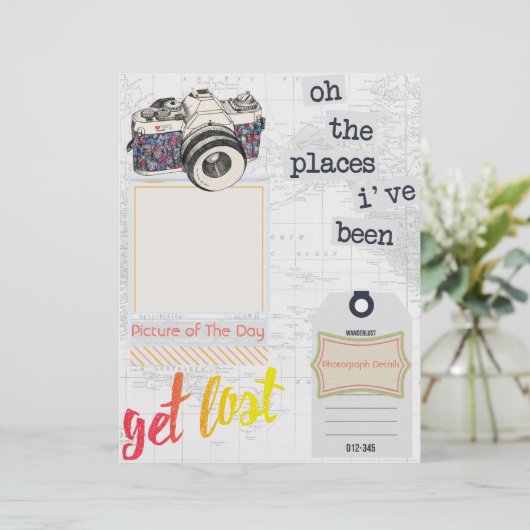 Travel Journal "Picture Of The Day" Vertical Page (Standing Front)