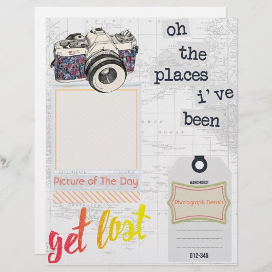 Travel Journal "Picture Of The Day" Vertical Page (Front/Back)