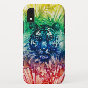 Travel Jungle Wild Tiger Foliage Tropical Leaves iPhone XR Case