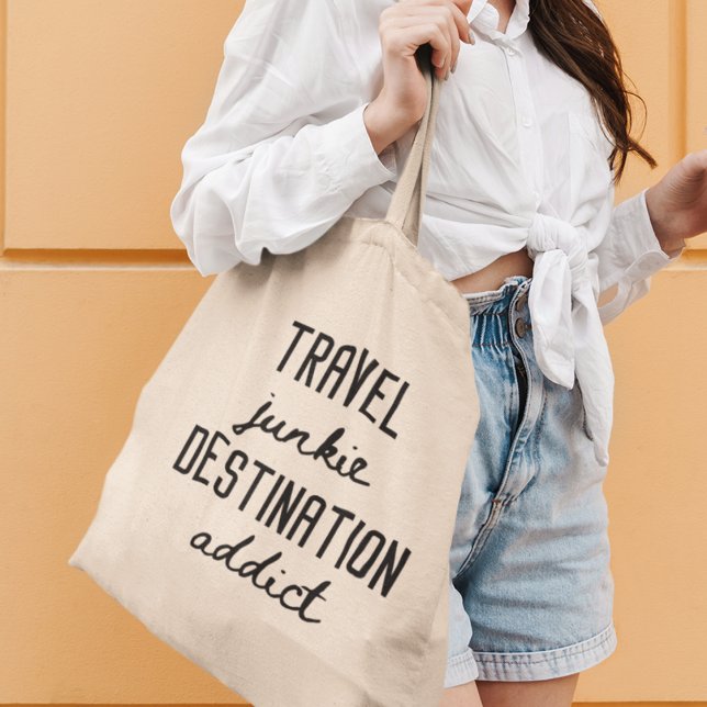 Travel Junkie Destination Addict Wanderlust Gift Tote Bag (Grab yours now and let your wanderlust shine!)