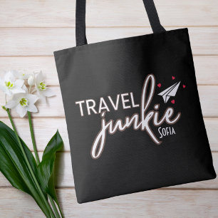 Travel Junkie, Girls Weekend Trip Personalized Tote Bag