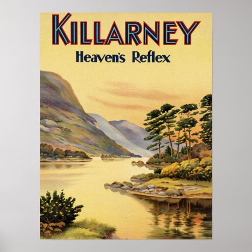 Travel Killarney Ireland by Railways Vintage  Poster
