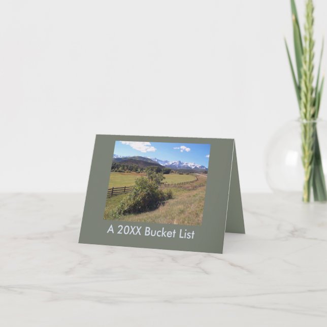 Travel Landscape Photo New Year Bucket List Card (Front)