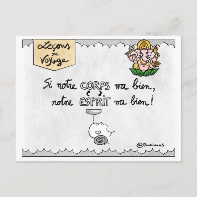 Travel Lessons Map: "Ayurveda" Postcard (Front)